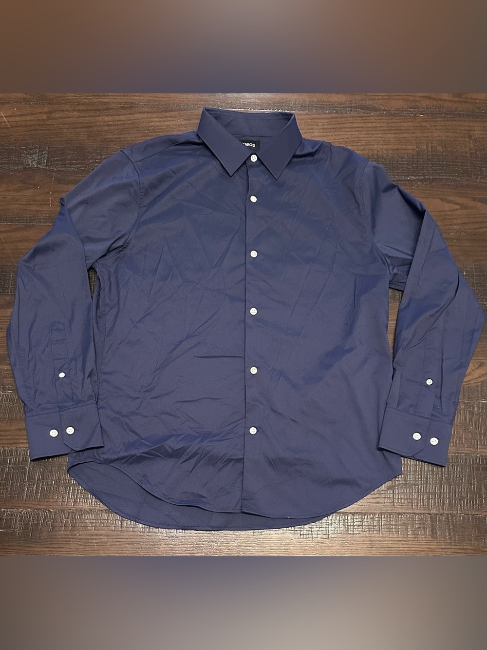 Bonobos Men’s Standard Fit Size Medium Short Navy Blue Button Down Shirt Nylon